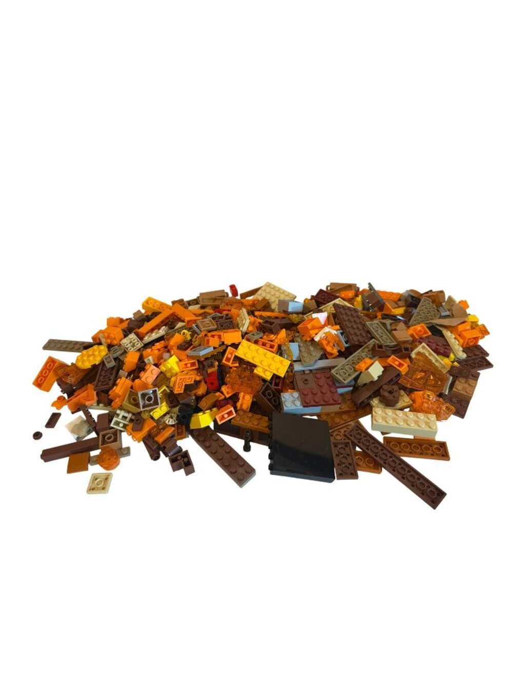 Mixed Lego Pieces In Brown Orange Yellow & Light Gray Tones Bulk Lot Building